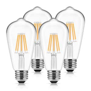 60-Watt Equivalent ST58 Edison LED Light Bulb Warm White 2700K (4-Pack)