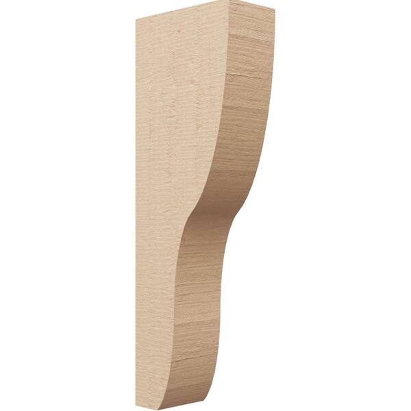 Ekena Millwork 4 in. x 24 in. x 8 in. Series 2 Thin Greensboro Rough Cedar Woodgrain Timberthane Polyurethane Corbel, Primed Tan