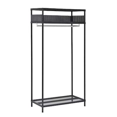 Black Steel Clothes Rack 36 in. W x 71 in. H
