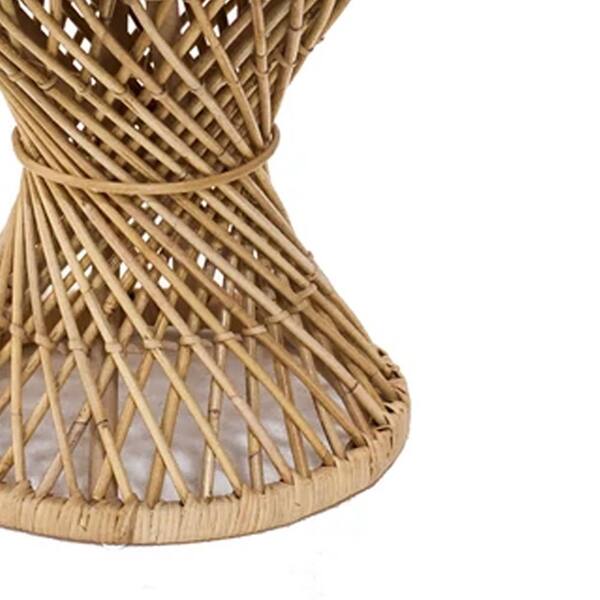 Padma s Plantation Vintage 20 in. Natural Backless Rattan Short