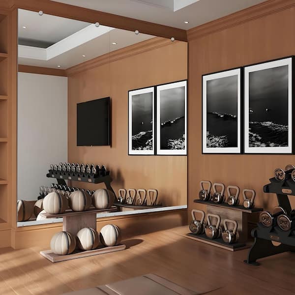 46 in. W x 84 in. H Shatterproof Rectangular Frameless Edge Polished Yoga Mirror Gym Mirror Dance Mirror Wall Mirror