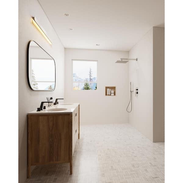 Double Handle 2-Spray Shower Faucet 10 in. Square Shower Head 2.5 GPM with High Pressure in. Chrome (Valve Included)