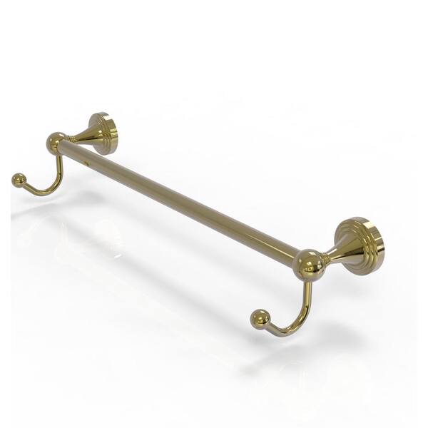 Allied Brass Sag Harbor Collection 24 in. Wall Mounted Single Towel Bar in Unlacquered Brass