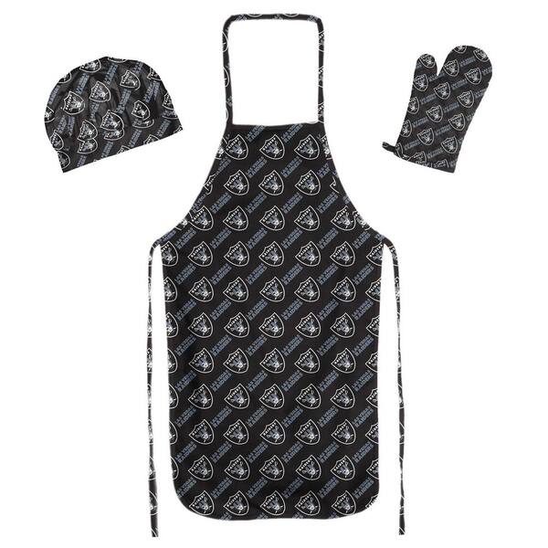 Home Collection Black 3pc Set Oven Mitt & Potholders