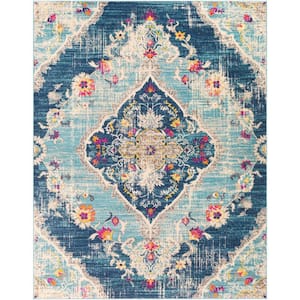 Marisol Blue 7 ft. 10 in. x 10 ft. Medallion Area Rug