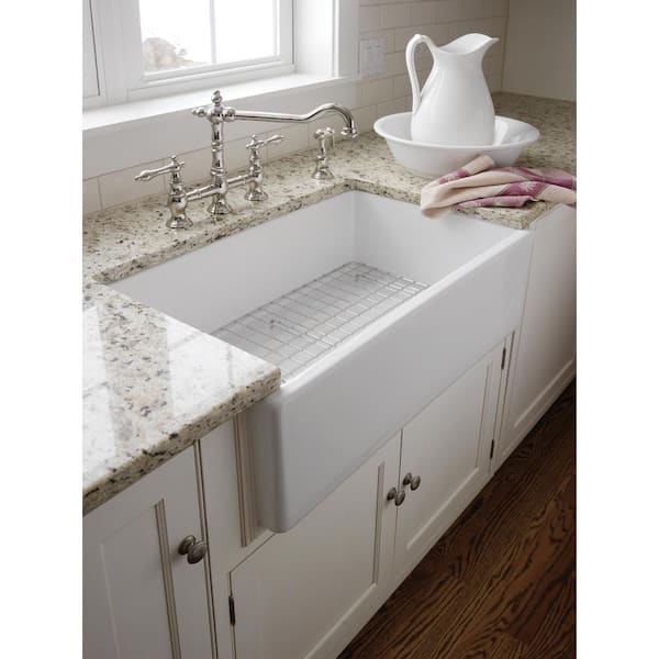 PRIVATE BRAND UNBRANDED - Farmhouse Apron Front Fireclay 30 in. Single Bowl Kitchen Sink in White