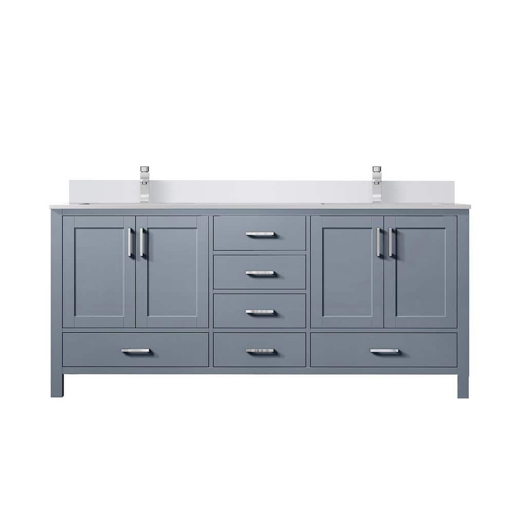 Jacques 60 in. W x 22 in. D Dark Grey Double Bath Vanity with White Quartz Top, and Faucet Set price history on PriceWatchPro
