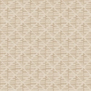 Bazaar Collection Light Brown Geometric Block Print Non-Woven Non-Pasted Wallpaper Roll (Covers 57 sq.ft.)