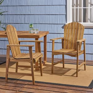 Malibu Natural Solid Wood Outdoor Patio Dining Chairs (2-Pack)
