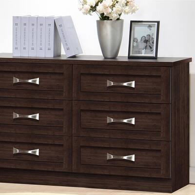 Colburn 6-Drawer Dark Brown Wood Dresser