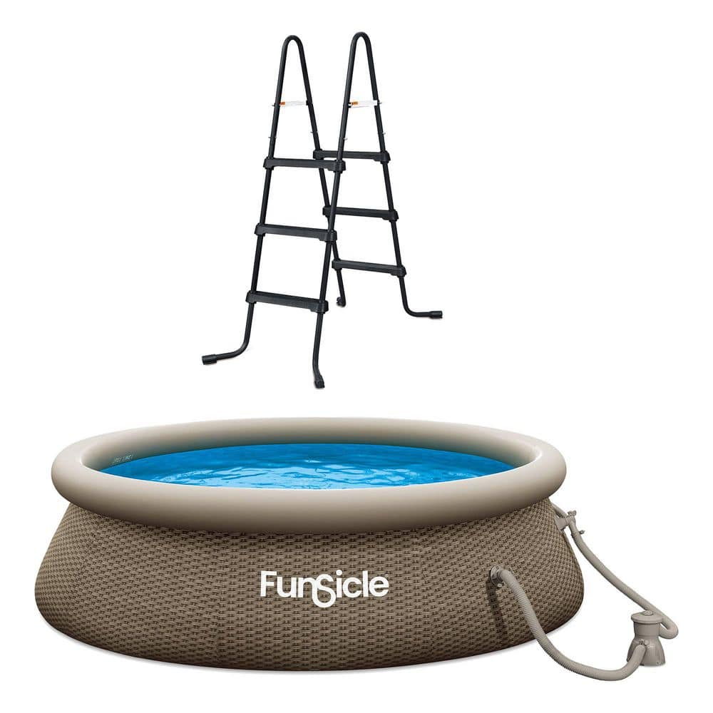 Quick Set Inflatable Pool Set Complete Funsicle QuickSet 10 ft. Round 30 in. Deep Inflatable Pool Set ...