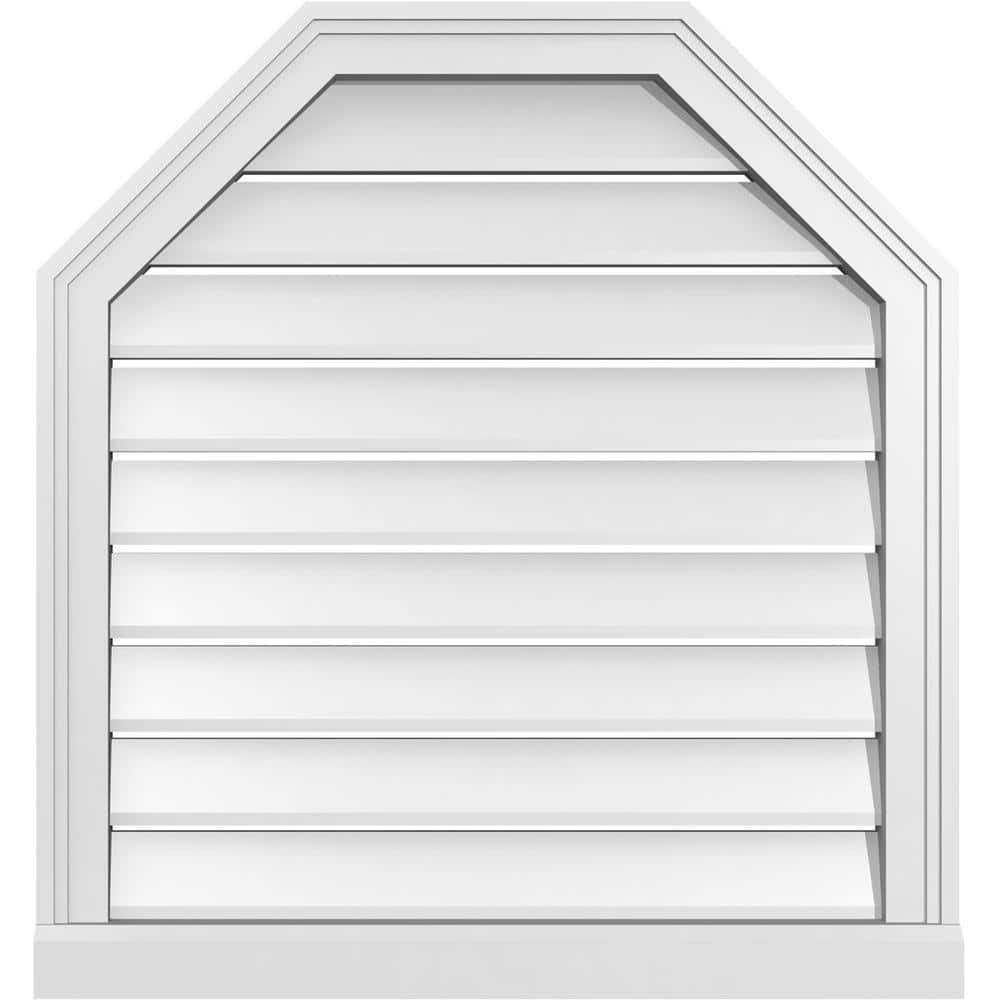 26 in. x 28 in. Octagonal Top Surface Mount PVC Gable Vent: Functional with Brickmould Sill Frame price history on PriceWatchPro
