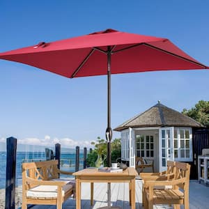 6.5 ft. x 6.5 ft. Square Patio Market Umbrella with UPF50+, Tilt Function and Wind-Resistant Design, Wine Red