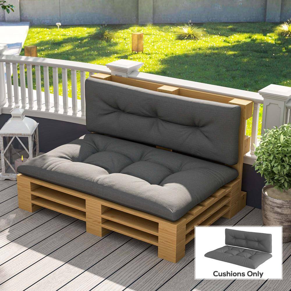 47 in. W x 30 in. D 2-Seat Pallet Loveseat Cushions Outdoor 3.9 in