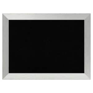 Brushed Sterling Silver Wood Framed Black Corkboard 32 in. x 24 in. Bulletine Board Memo Board