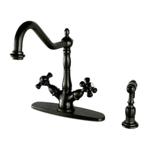 Duchess 2-Handle Standard Kitchen Faucet with Side Sprayer in Oil Rubbed Bronze