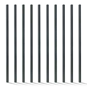 2 in. x 2 in. x 7 ft. Steel Flat Top Blank Metal Fence Post with Post Cap (10 pack)