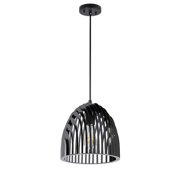 aiwen Modern 9.84 in. 1-Light Adjustable Black Pendant Light Industrial Hanging Lamp Lighting Fixture