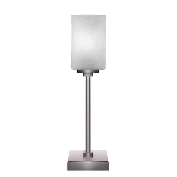 Unbranded Quincy 17.25 in. Graphite Accent Lamp with Glass Shade