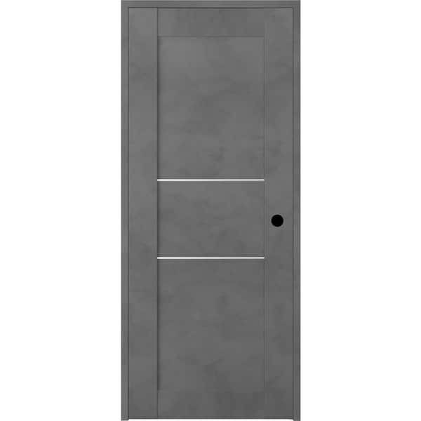 Belldinni Vona 30 in. x 80 in. Left-Handed Solid Core Dark Urban Prefinished Textured Wood Single Prehung Interior Door