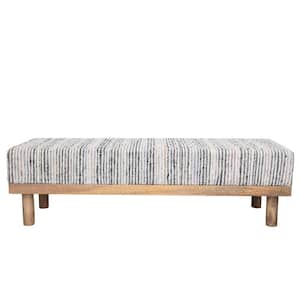 Multicolor and Natural Finish 60 in. Bedroom Bench Without Back