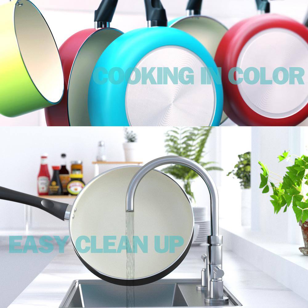 Black 10-Piece Nonstick Ceramic Coating Aluminum Cookware Set