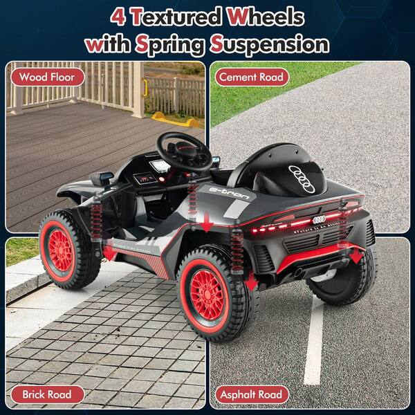 Gymax 11 in. 12V Licensed Audi Kids Ride-On E-torn Racing Car w/Remote  Control and Lights Gray GYM12972 - The Home Depot