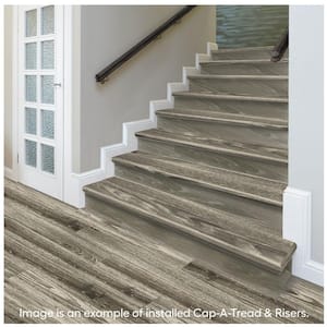 Haley Oak 1.69 in. T x 47 in. L x 12.15 in. W  Laminate Stair Tread and Riser Kit Adhesive