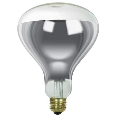 125-Watt R40 Dimmable Incandescent Medium Base Heat Lamp Bulb, Tuff Skin Clear