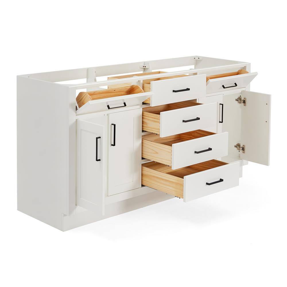 Hepburn 66'' White Double Freestanding Bathroom Vanity Base