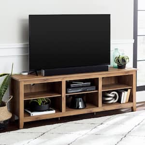 Barnwood 70 in. Barnwood MDF TV Stand 70 in. with Adjustable Shelves