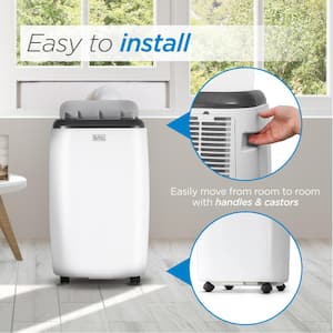 12,000 BTU; 8,000 BTU (SACC/CEC) Portable Air Conditioner With Double Motor Dehumidifier and Remote, White