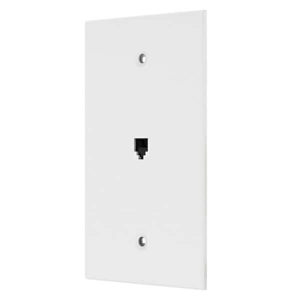 Leviton White 1-Gang Phone Jack Wall Plate (1-Pack)