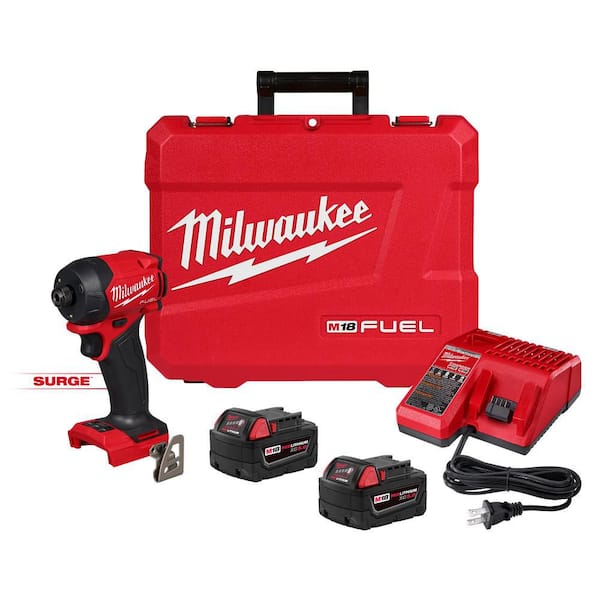 M18 FUEL SURGE 18V Lithium-Ion Brushless Cordless 1/4 in. Hex Impact Driver with (2) 5.0 Ah Battery and Charger