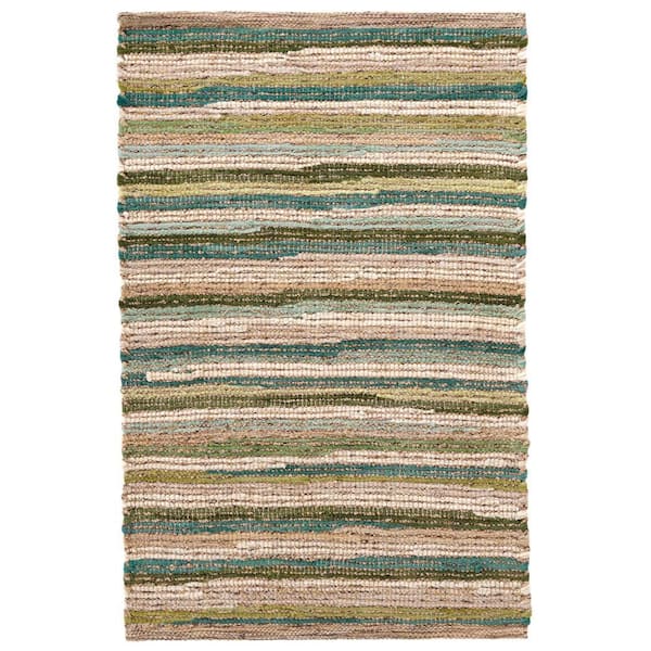 Francisco Handwoven Cotton Green 4 ft. x 6 ft. Indoor Area Rug
