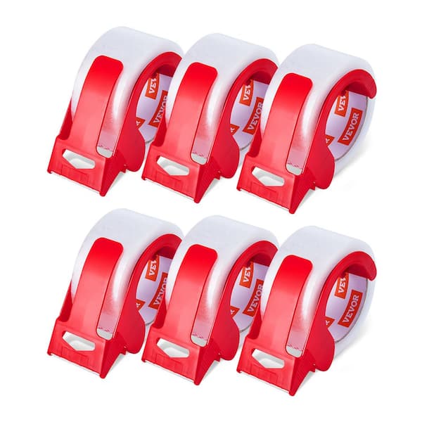 Clear Packing Tape, 3 in. Core, 6-Rolls 1.88 in. x 65 Yards Packing Tape Kit with Dispenser, 2.7 Mil Packaging Tape