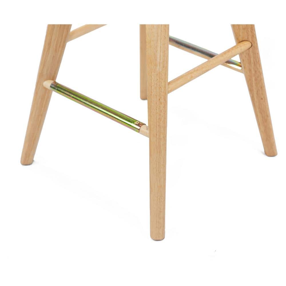Natural Finish 29" Bali Swivel Wood and Metal Barstool