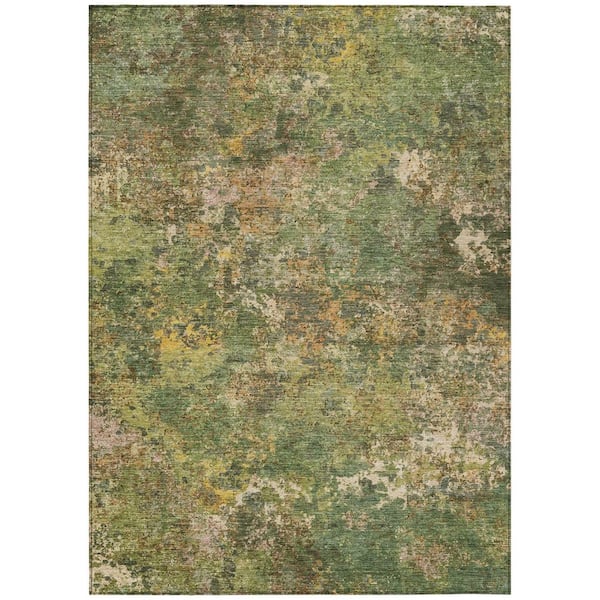 Chantille Machine Washable Indoor/Outdoor Abstract ACN2166 Aloe 10 ft. x 14 ft. Area Rug