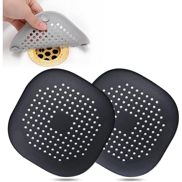 Dyiom Square drain cover for shower, silicone hair plug with suction cup, suitable for 2-piece sets in bathrooms