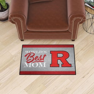 Rutgers Scarlett Knights Red World's Best Mom 19 in. x 30 in. Starter Mat Accent Rug