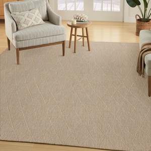 Practical Solutions Natural 10 ft. x 14 ft. Diamond Contemporary Area Rug