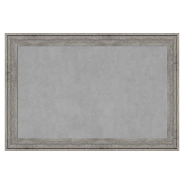 Amanti Art Regis Barnwood Grey 37 in. x 25 in Framed Magnetic Board