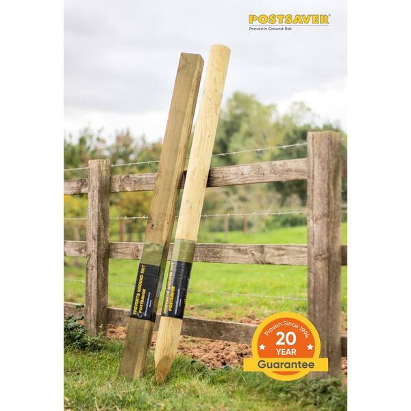 Postsaver Rot Protection Post Sleeve 4.125-in Black/Green Composite Post Sleeve For Wood Fence 10-Pack