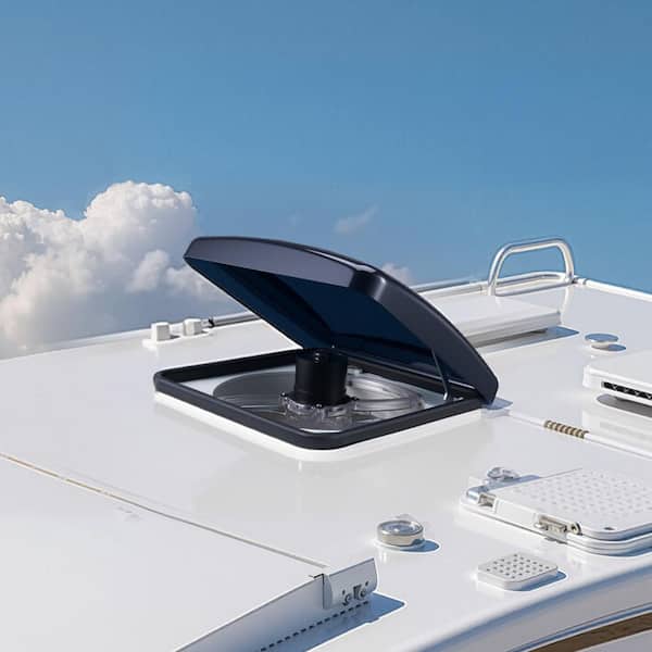 RV Vent Fan, 14 in. RV Roof Vent Fan 12V, Powerful 10-Speed Reversible Fan with Remote Control, Built-in DC Motor