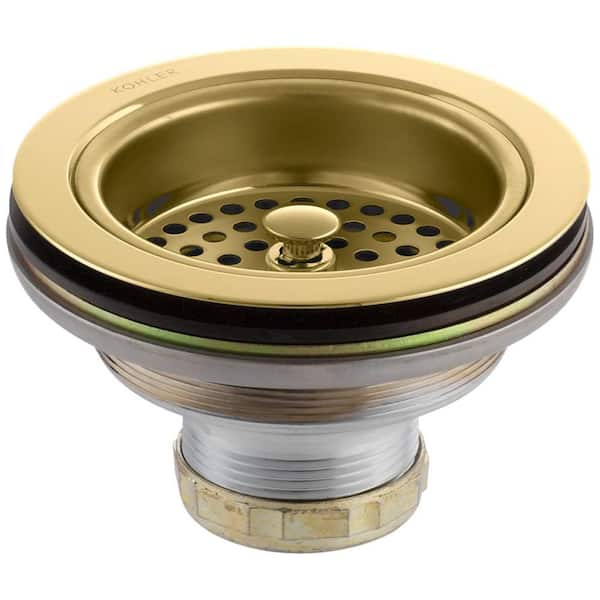 KOHLER Duostrainer 4-1/2 in. Sink Strainer in Vibrant Polished Brass