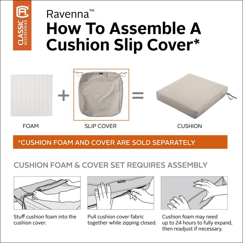 Ravenna Mushroom Water-Resistant Patio Seat Cushion Slip Cover