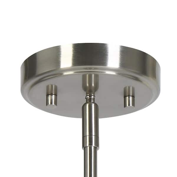 LNC Modern 1-Light Silver Nickel Cylinder Mini Pendant Light with Clear Seeded Glass Shade for Dining Room, Kitchen, Bedroom