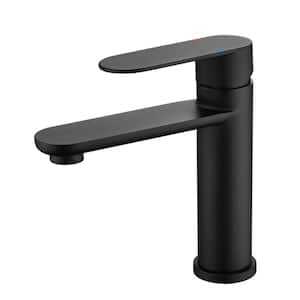 Single-Handle Single Hole Bathroom Faucet in Rust Resist Matte Black