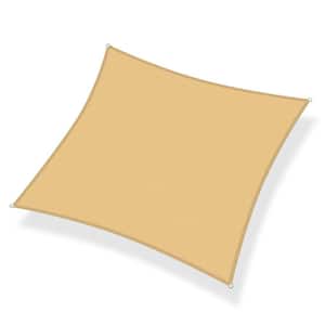 16 ft. x 16 ft. 185 GSM Sand Square UV Block Sun Shade Sail for Yard and Swimming Pool etc.