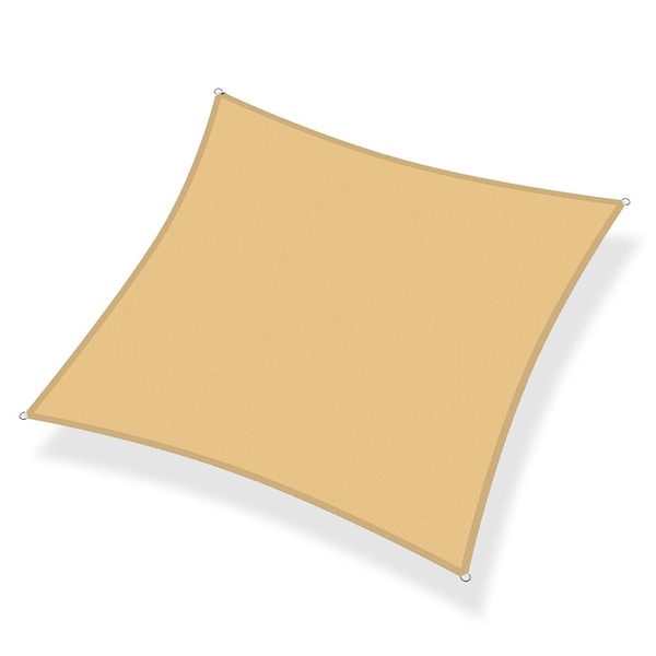 Artpuch 20 ft. x 20 ft. 185 GSM Sand Square UV Block Sun Shade Sail for Yard and Swimming Pool etc.